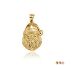 Gold Christmas Spirit Santa Claus Saint Nick Pendant Necklace (Available in Yellow/Rose/White Gold)