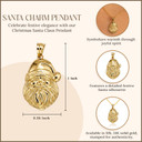 Gold Christmas Spirit Santa Claus Saint Nick Pendant Necklace (Available in Yellow/Rose/White Gold)