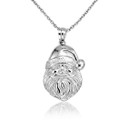 .925 Sterling Silver Christmas Spirit Santa Claus Saint Nick Pendant Necklace