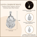 .925 Sterling Silver Christmas Spirit Santa Claus Saint Nick Pendant Necklace