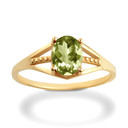 Yellow Gold Ladies Peridot Birthstone Ring