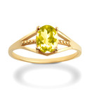 Yellow Gold Ladies Citrine Gemstone Ring