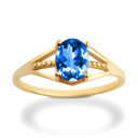 Yellow Gold Ladies Blue Sapphire Birthstone Ring