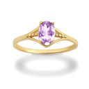 Yellow Gold Baby Pink Alexandrite Gemstone Ring