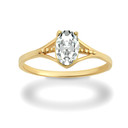 Yellow Gold Baby Clear CZ Birthstone Ring