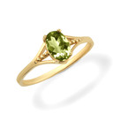 Yellow Gold Baby Peridot Gemstone Ring