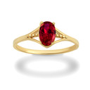 Yellow Gold Baby Garnet Gemstone Ring