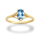 Yellow Gold Baby Blue Topaz Gemstone Ring