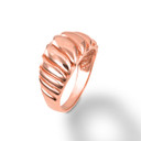 Rose Gold Dome Croissant Ring (11mm)