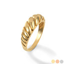 Yellow Gold Dome Croissant Ring (5mm)