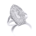 Silver Illuminated CZ Our Lady Of Guadalupe Ring