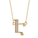 14K Solid Yellow Gold (Ա-Ք) Armenian Diamond Initials Necklace