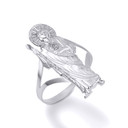 .925 Sterling Silver Religious Patron Saint Jude Ring
