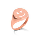Rose Gold Happy Smiley Face Emoji Signet Ring