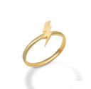 Gold Lightning Thunder Bolt Electric Ring (Available in Yellow/Rose/White Gold)