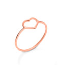 Rose Gold Heart Outline Shaped Ring