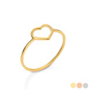 Gold Heart Outline Shaped Ring