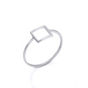 Silver Square Outline Shaped Ring