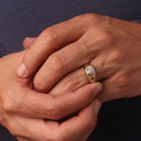 Gold Men's Pinky Ring with Cubic Zirconia