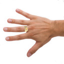 Yellow Gold Cubic Zirconia Letter "A" Initial Signet Ring on Male Model