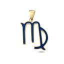 Gold Virgo Zodiac Sign Enamel Pendant