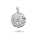 White Gold Lucky Charm Medallion Pendant