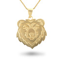 Gold Bear Pendant Necklace