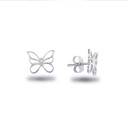 White Gold Butterfly Symbol of Change Earrings