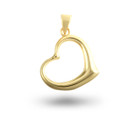 Gold Curved Heart Pendant