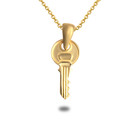 Gold Key Medallion Pendant Necklace