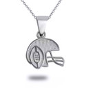 White Gold Football Helmet Sports Pendant Necklace