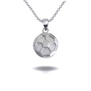 White Gold Soccer Ball Sports Pendant Necklace