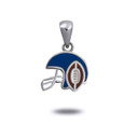 White Gold Football Helmet Sports Enamel Pendant