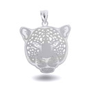 White Gold Cheetah Symbol of Speed Pendant