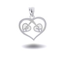 White Gold Engravable Letter "A-Z" Initial Heart Pendant