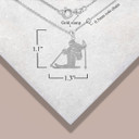 .925 Sterling Silver Engravable Snow Skier Sports Pendant Necklace with measurements