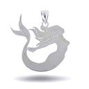 Silver Engravable Sea Mermaid Ocean Pendant