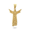 Gold Jesus Christ the Redeemer Rio de Janeiro Brazil Pendant Necklace (Available in Yellow/Rose/White Gold)