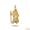 Gold Saint Christopher Patron Saint of Travelers Pendant