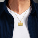 Yellow Gold Spanish Open Bible Pendant Necklace on Male Model