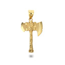 Gold Viking Battle Axe Norse Pendant Necklace (Available in Yellow/Rose/White Gold)