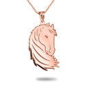 Rose Gold Personalized Unicorn Horse Engravable Pendant Necklace