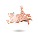 Rose Gold Personalized Cowboy Bull Rider Rodeo Engravable Pendant