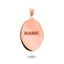 Gold Personalized Mother/Baby Engravable Oval Medallion Necklace (Available in Yellow/Rose/White Gold)