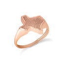 Rose Gold Texas State Map Textured Textured Ring