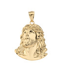 14k Gold Jesus Christ Head Pendant And Earrings Set(Available in Yellow/Rose/White Gold)