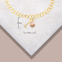 Gold Heart Lock & Keychain Love Charm Oval Chain Link Bracelet (Available in Yellow/Rose/White Gold)