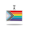 .925 Sterling Silver Pride Flag Enamel Pendant