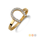 Gold Horseshoe Lucky Diamond Ring