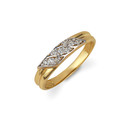 Yellow Gold His & Hers Wedding Band and Engagement Promise Ring Set
